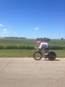 I like my bike position!  Thanks Jessica for the picture!  Loved my "homemade" Louis Garneau skin top.